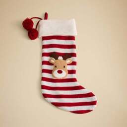Reindeer Red & White Stripe Christmas Stocking - thumbnail 3