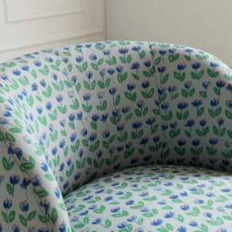 Tulip Floral Print Curved Swivel Accent Chair - thumbnail 3