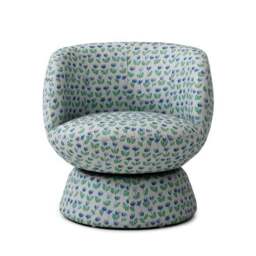 Tulip Floral Print Curved Swivel Accent Chair - thumbnail 6