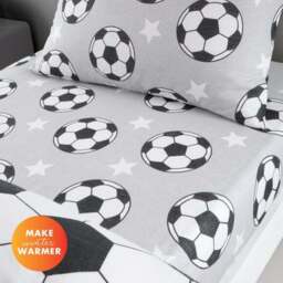 Catherine Lansfield Football Stars 100% Brushed Cotton Fitted Sheet - thumbnail 2