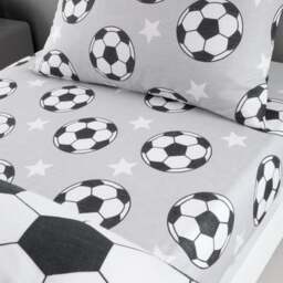 Catherine Lansfield Football Stars 100% Brushed Cotton Fitted Sheet