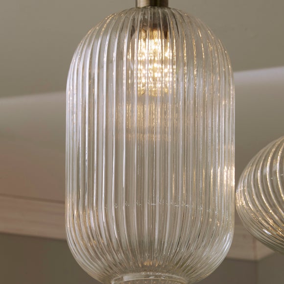 Abigail Tall Ribbed Glass Pendant Light - image 1