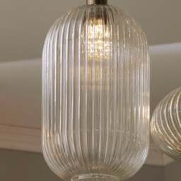 Abigail Tall Ribbed Glass Pendant Light - thumbnail 1