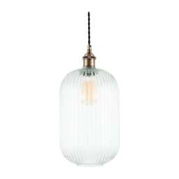 Abigail Tall Ribbed Glass Pendant Light - thumbnail 3