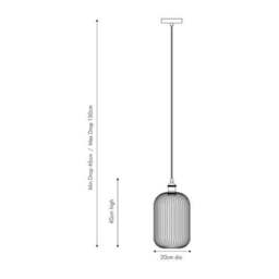 Abigail Tall Ribbed Glass Pendant Light - thumbnail 5