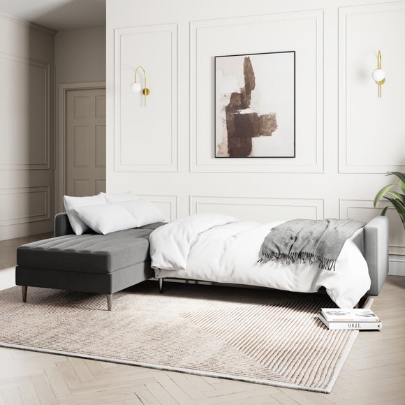 Kendall Quilted Velvet Clic Clac Storage Corner Sofa Bed - image 1