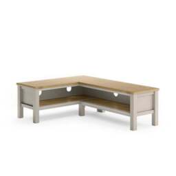 "Olney Open Corner TV Unit for TVs up to 55"", Stone" - thumbnail 6