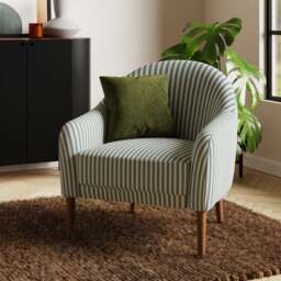 Kaspar Woven Linford Stripe Tub Chair - thumbnail 1