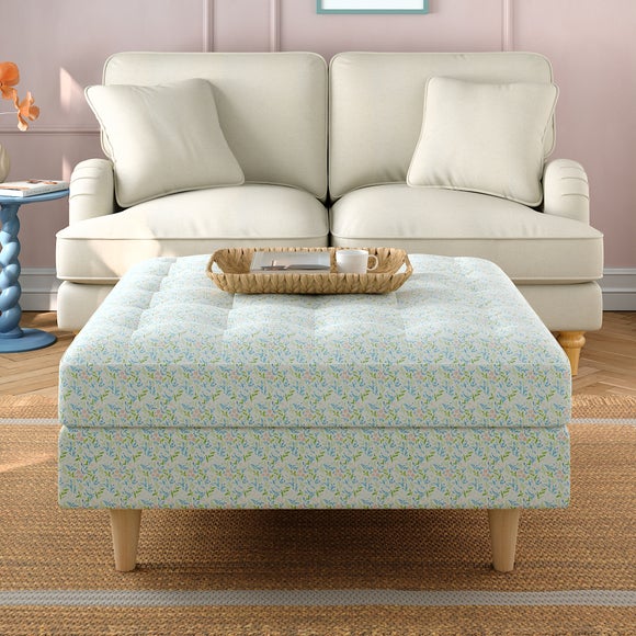 Zoe Ditsy Floral Square Storage Footstool - image 1