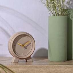 Interval Ceramic Round Mantel Clock