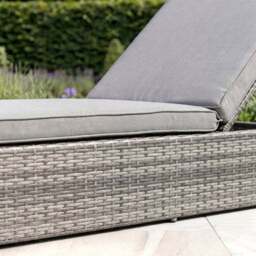 Rattan Grey Sun Lounger with Cushion - thumbnail 5
