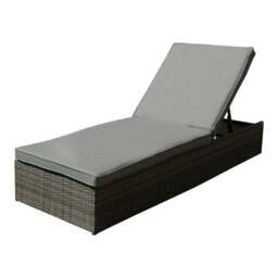 Rattan Grey Sun Lounger with Cushion - thumbnail 6