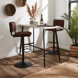 Rhys Height Adjustable Bar Stool, PU - thumbnail 1