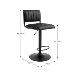 Rhys Height Adjustable Bar Stool, PU - thumbnail 5