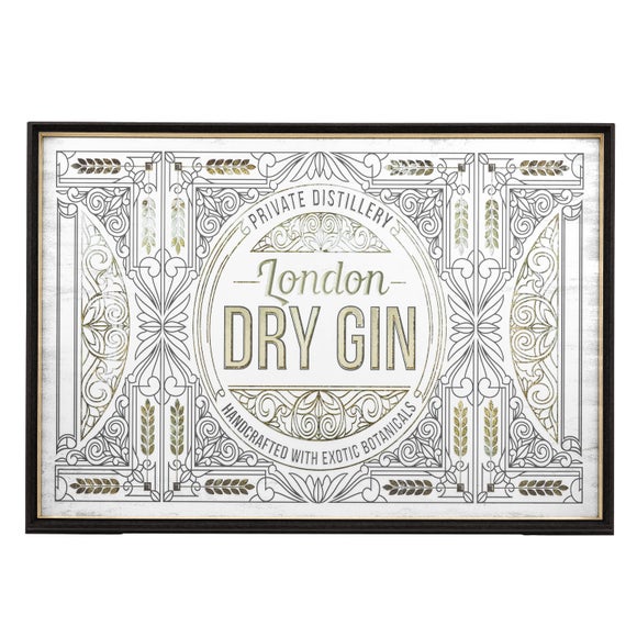 Cedar and Sage Antique Printed London Dry Gin Wall Mirror - image 1