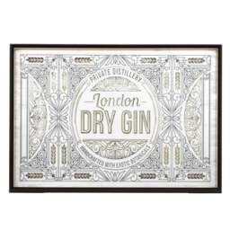 Cedar and Sage Antique Printed London Dry Gin Wall Mirror