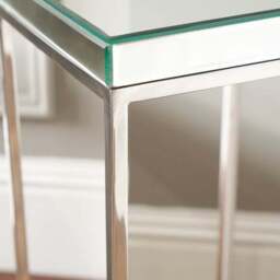 Elysee Small Square Side Table, Mirrored Glass - thumbnail 3