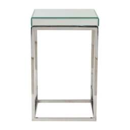 Elysee Small Square Side Table, Mirrored Glass - thumbnail 4