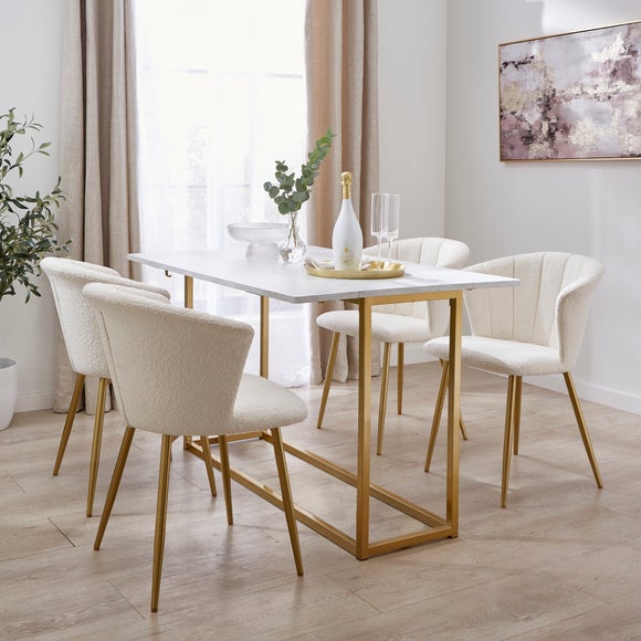 Kendall 2-4 Seater Console Dining Table, Marble Effect - image 1