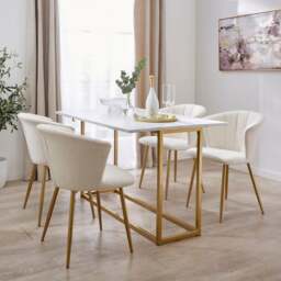 Kendall 2-4 Seater Console Dining Table, Marble Effect - thumbnail 1