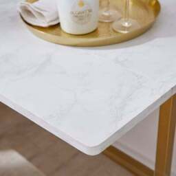 Kendall 2-4 Seater Console Dining Table, Marble Effect - thumbnail 5