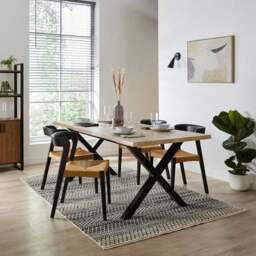 Ezra 4-6 Seater Rectangular Extendable Dining Table, 160-200cm - thumbnail 2