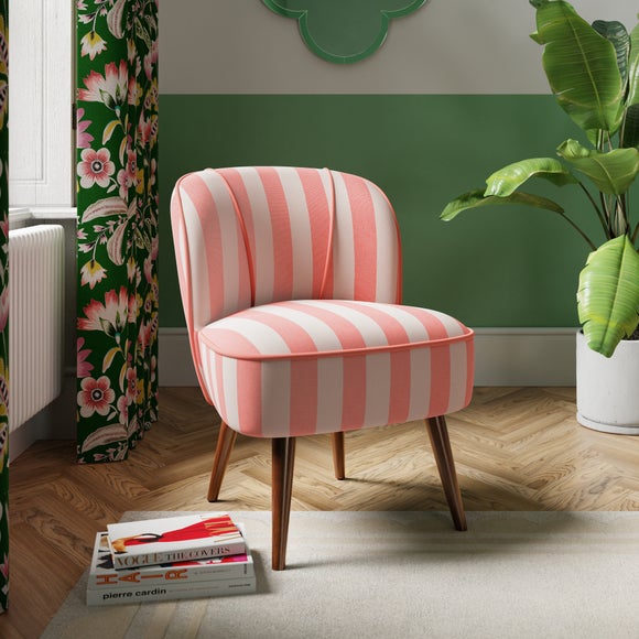 Dining Chairs Dunelm Cocktail Chair Elsie Striped Fabric Cocktail