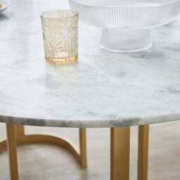 Sascha 6 Seater Oval Dining Table, Marble - thumbnail 2