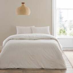 Dawson Stripe 100% Washed Cotton Duvet Cover & Pillowcase Set - thumbnail 1