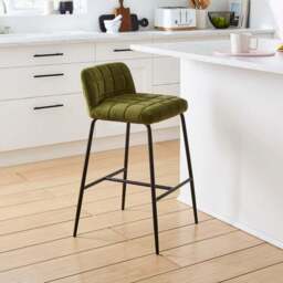 Caden Counter Height Bar Stool, Velvet - thumbnail 2