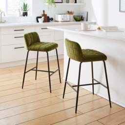 Caden Counter Height Bar Stool, Velvet - thumbnail 1