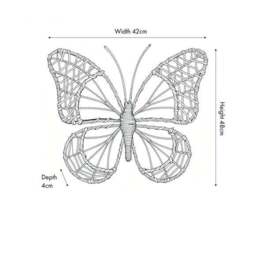 Natural Rattan Butterfly Wall Art - thumbnail 6