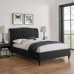 Rosa Bed Frame, Velvet - thumbnail 1