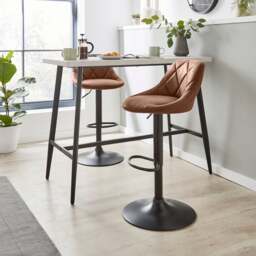 Noah Adjustable Height Barstool, Faux Suede