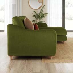Hattie Matte Plush Velvet Corner Chaise Sofa - thumbnail 2