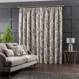 Leaf Jacquard Pencil Pleat Curtains - thumbnail 4