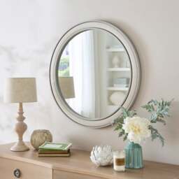 Luna Fabric Round Wall Mirror - thumbnail 1