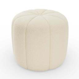 Pumpkin Ivory Boucle Footstool - thumbnail 5