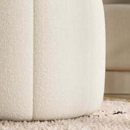 Pumpkin Ivory Boucle Footstool - thumbnail 3