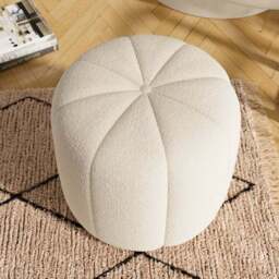 Pumpkin Ivory Boucle Footstool - thumbnail 2