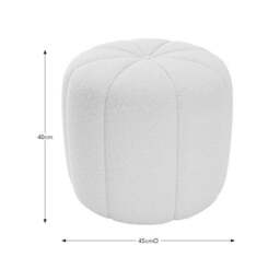 Pumpkin Ivory Boucle Footstool - thumbnail 6