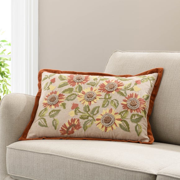 Sunflower Embroidered Cushion - image 1