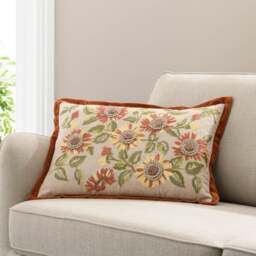 Sunflower Embroidered Cushion - thumbnail 1