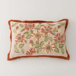 Sunflower Embroidered Cushion - thumbnail 3