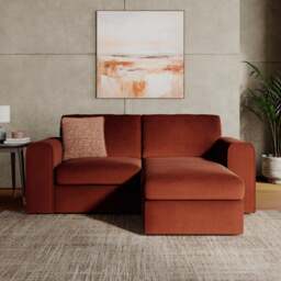 Abel Matte Velvet Reversible Corner Chaise Sofa - thumbnail 1