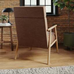 Alpine Faux Leather Ribbed High Back Spindle Chair - thumbnail 2