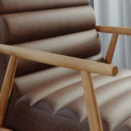 Alpine Faux Leather Ribbed High Back Spindle Chair - thumbnail 4
