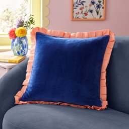 Sophie Robinson Velvet Box Pleat Square Cushion - thumbnail 1