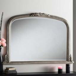 Yearn Beaded Arched Bevelled Overmantel Wall Mirror