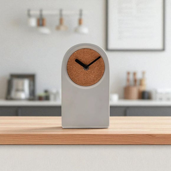 Interval Porcelain & Cork Arched Desk Clock - image 1